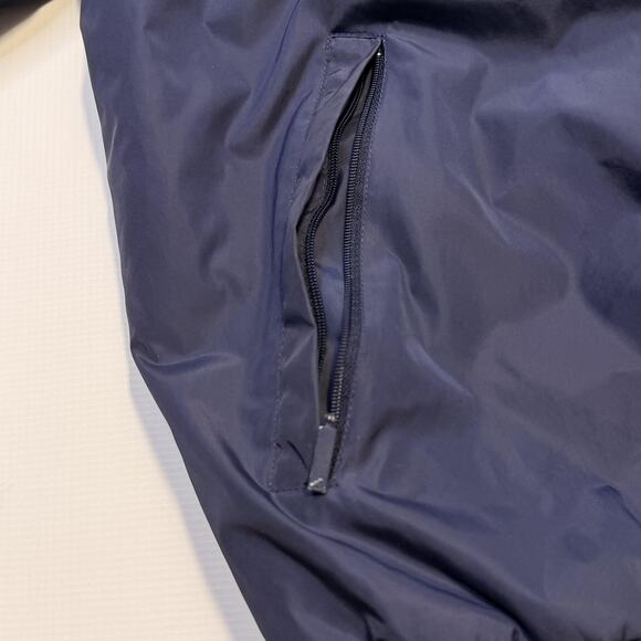 Vintage Adidas Jacket Mens Large Navy Blue Full Zip Insulated Nylon 00s AQ9002 - Picture 13 of 14